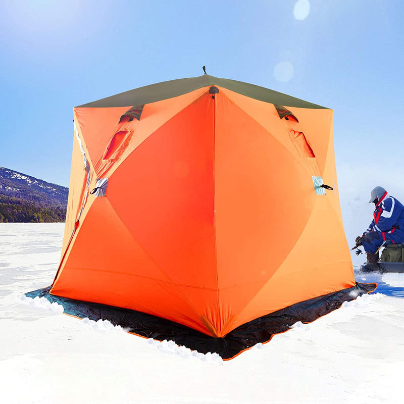 Kapler Portable Ice Fishing Shelter/ Tent, 3-4 Person Water-Repellent and Wind-Resistant