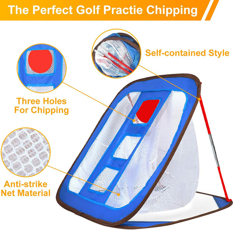 Pop Up Golf Chipping Net, Golf Chipping Net, Chipping Net, Golf Net, Collapsible Chipping Net, 24"(L) x28(W) Golf Chipping Target with Foam Balls 12packs