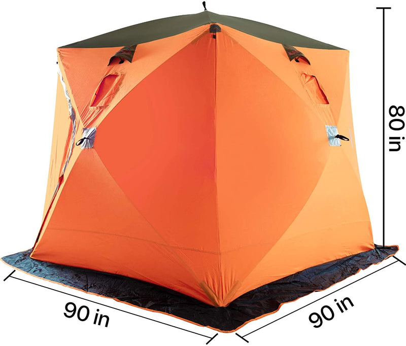 Kapler Portable Ice Fishing Shelter/ Tent, 3-4 Person Water-Repellent and Wind-Resistant
