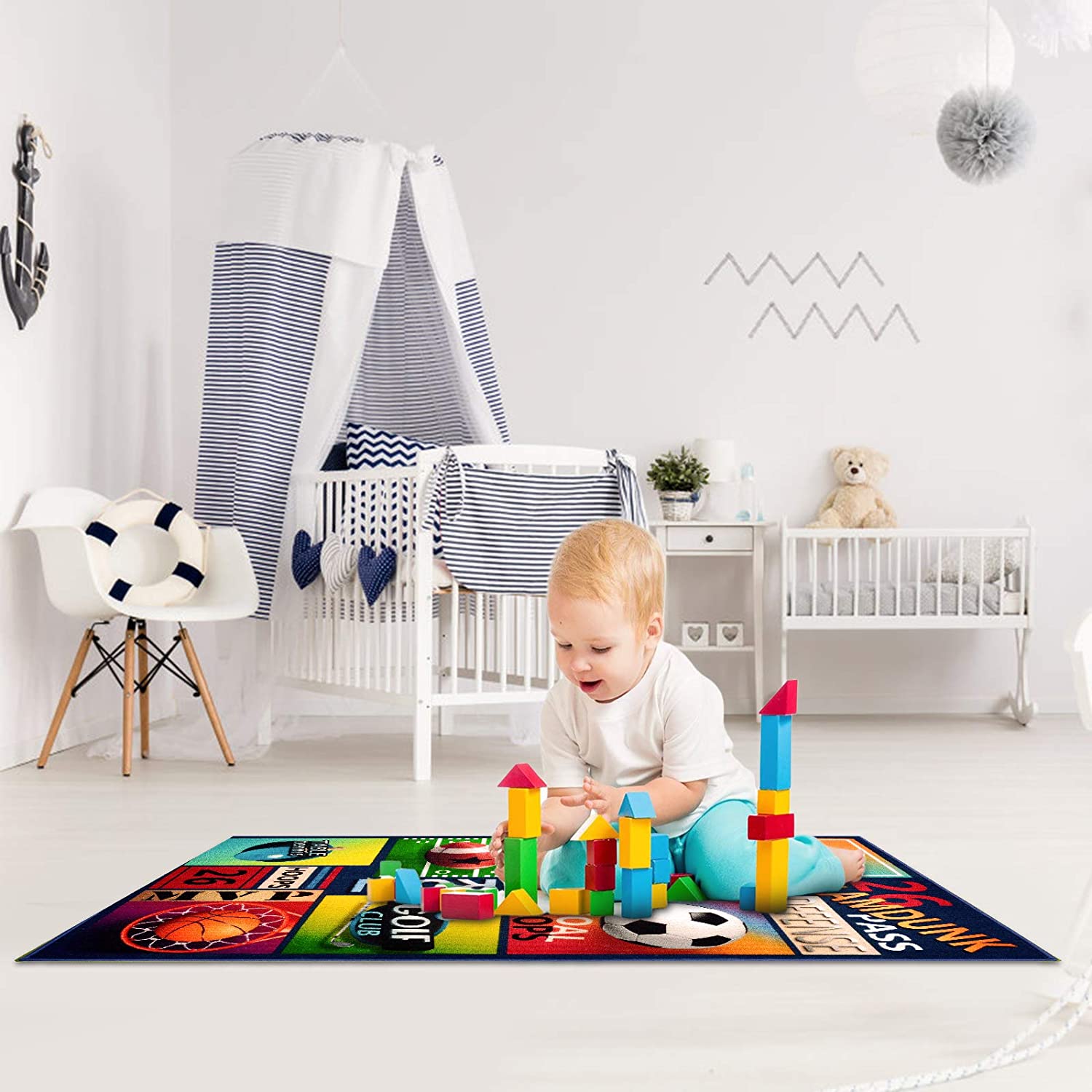 Kapler Kids Rug Play Mat Children Rug Non-Slip Rug for Child