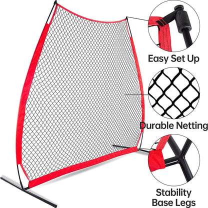 Baseball Screen A-Frame, 7X7FT Pitching Screen Baseball Softball Training Net with A Carry Bag | Kapler