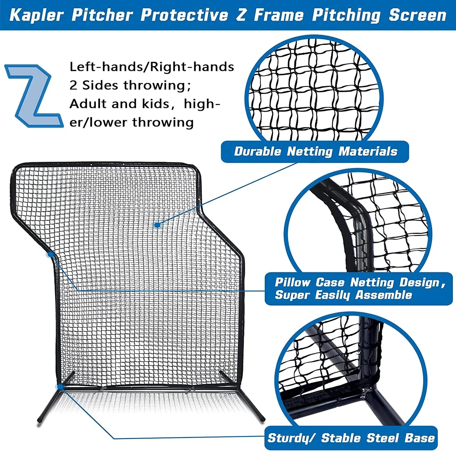 Kapler Z Frame Pitcher's Screen Safety Protective in Baseball Softball Practice - Kapler Sports