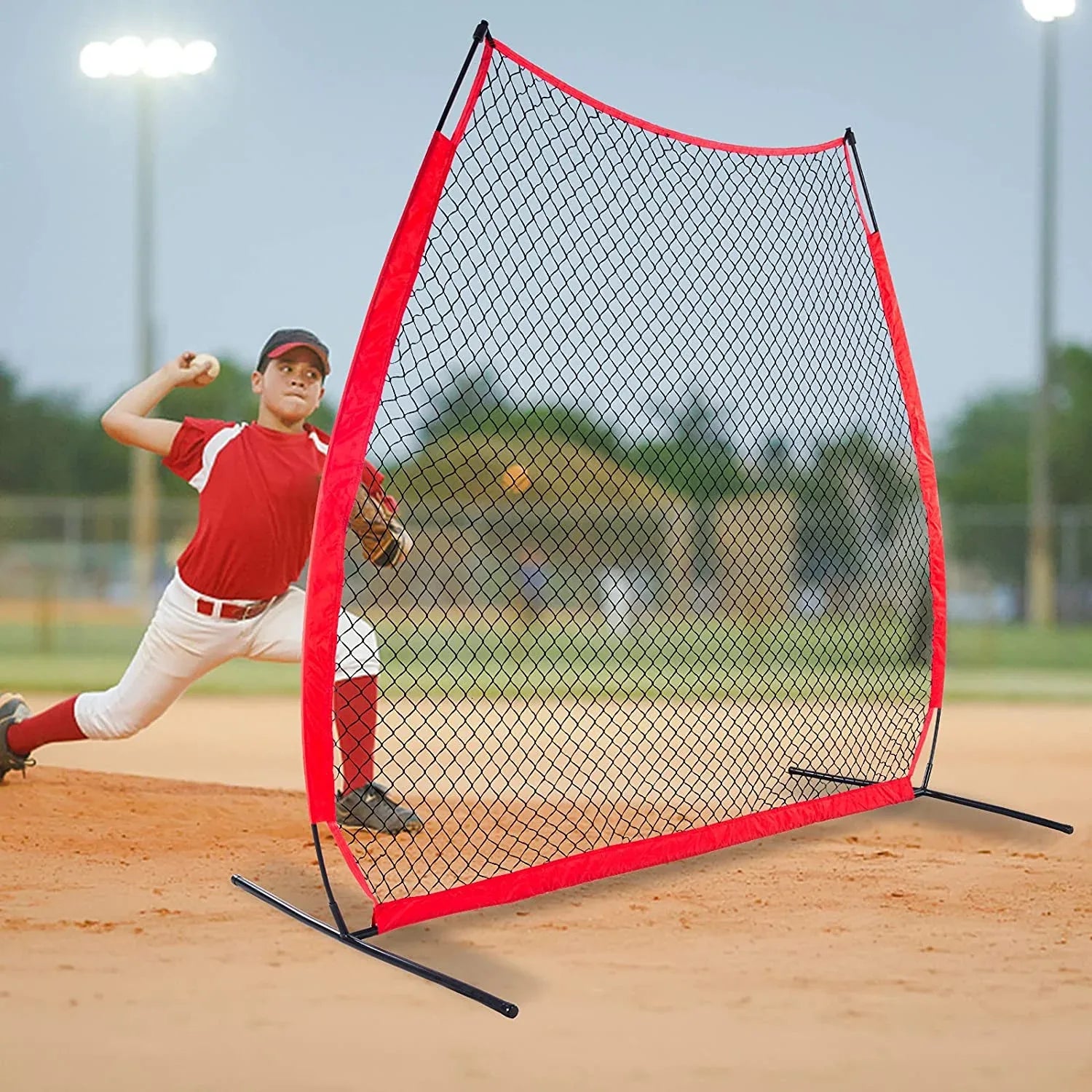Baseball Screen A-Frame, 7X7FT Pitching Screen Baseball Softball Training Net with A Carry Bag | Kapler - Kapler Sports