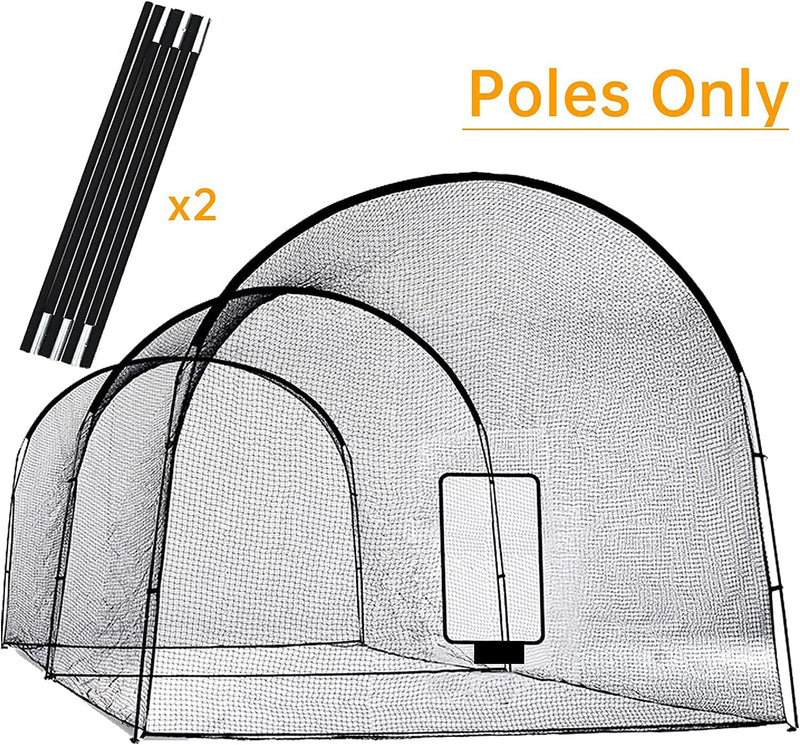 Kapler Poles Replacement for 22X12X10FT Baseball Batting Cage, Fiberglass Poles 2pcs