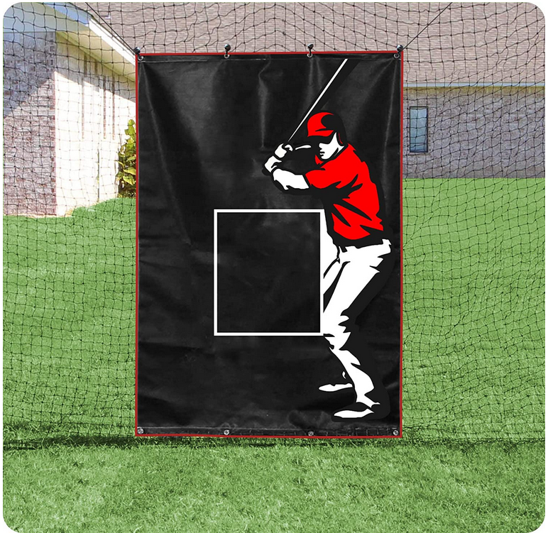 Kapler Baseball Pitching Backstop with Strike Zone (8X6FT)