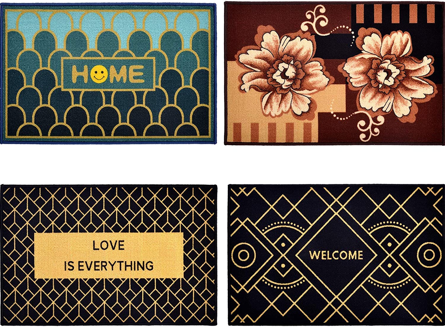 Kapler Indoor Entrance Rug Set 4 Pcs