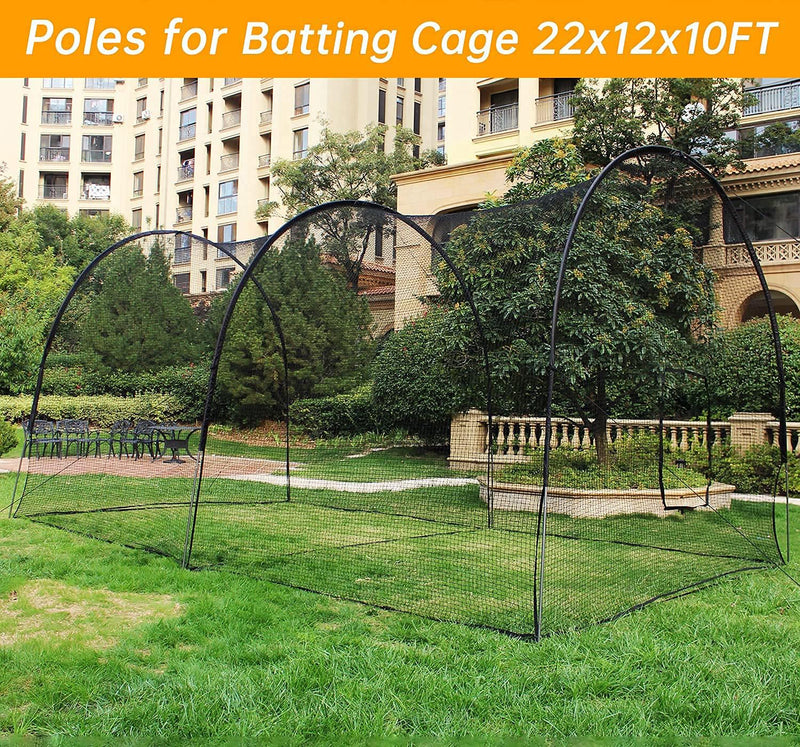 Poles Replacement, Replacement Rods for 22X12X10FT Baseball Batting Cage, Fiberglass Poles 2pcs, GB-0002P