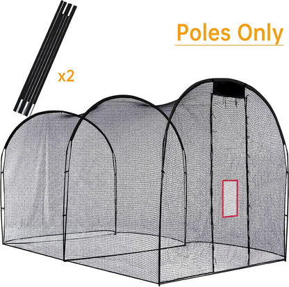 Kapler Baseball Batting Cage Poles Replacement 16x10x10FT 2pcs