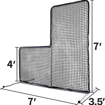 Kapler Baseball/Softball Hitting Protective L Screen | 7X7FT
