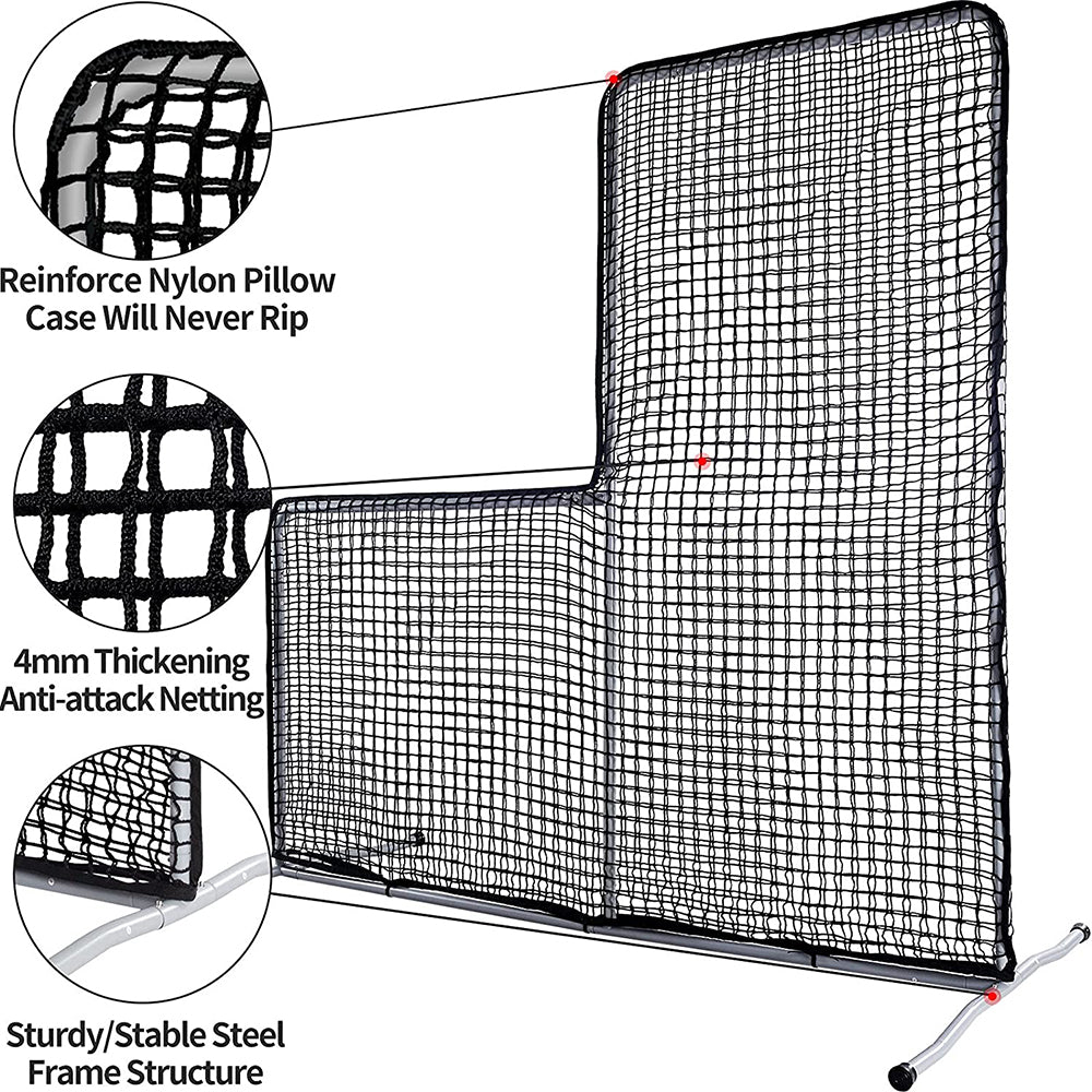 Kapler Baseball/Softball Hitting Protective L Screen | 7X7FT