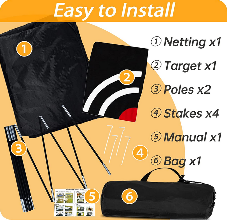 Kapler Portable Golf Net for Hitting Driving Golf Practice Nets 12x7FT
